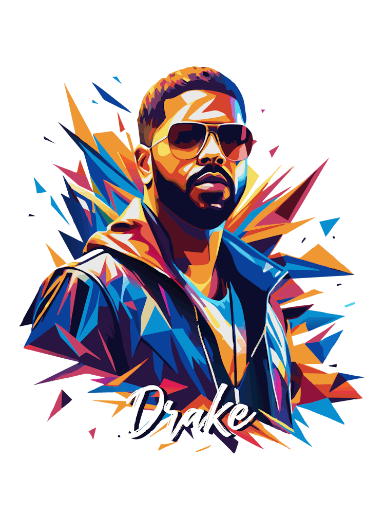 Drake 01 Portrait Music Icon Style WPAP Pop Art
