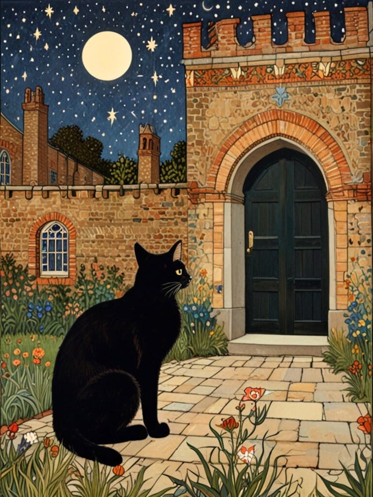 William Morris Cat In The Moonlight 51