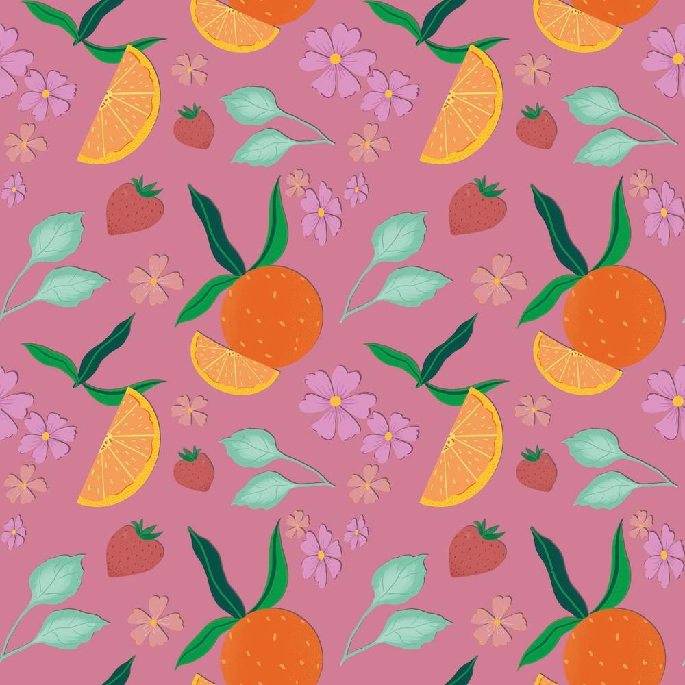 Oranges And Strawberries pink