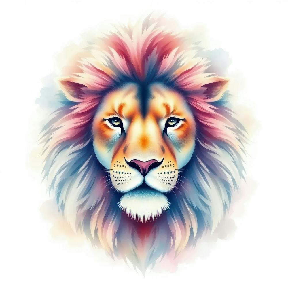 Lion Head Watercolor