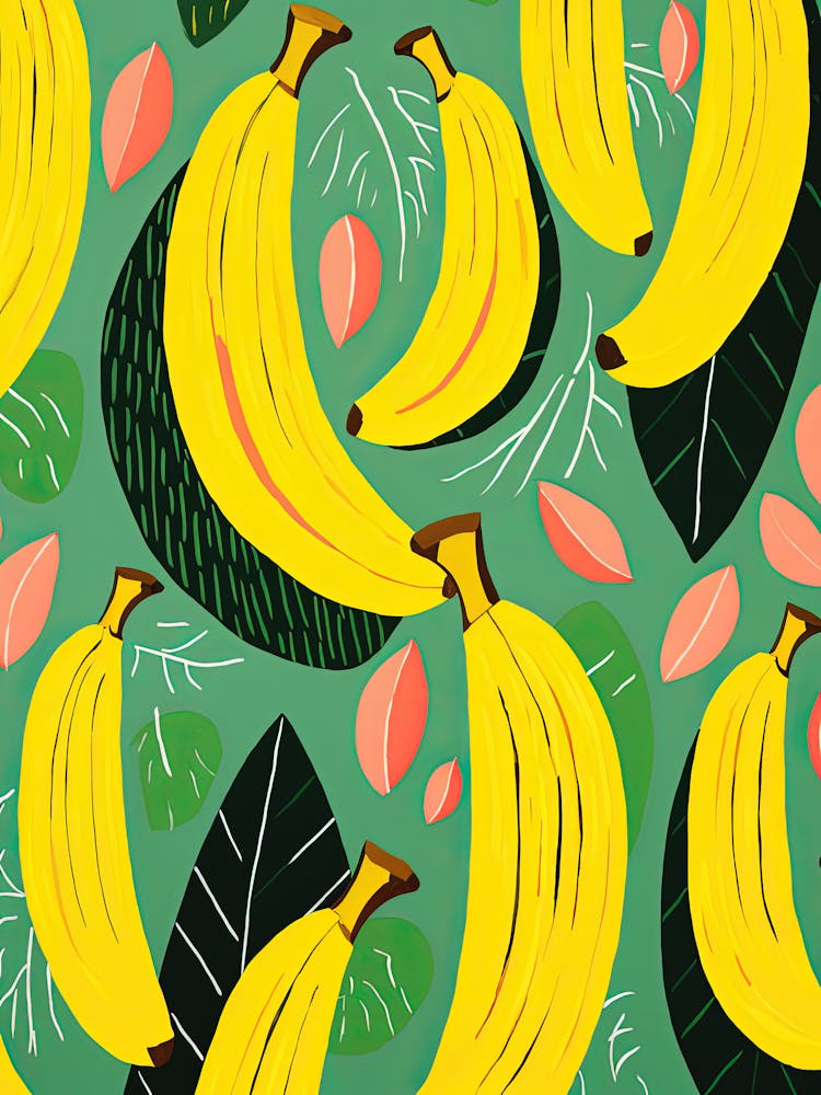 Bananas Fruit Summer Illustration 1
