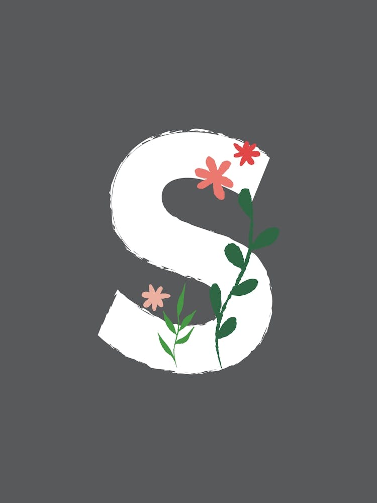 Bedroom Decor White Floral Letters 19