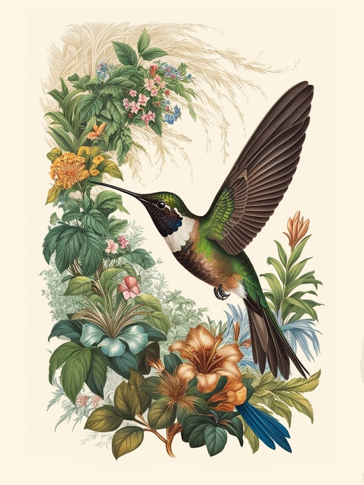 Hummingbird botanical flower beauty 3