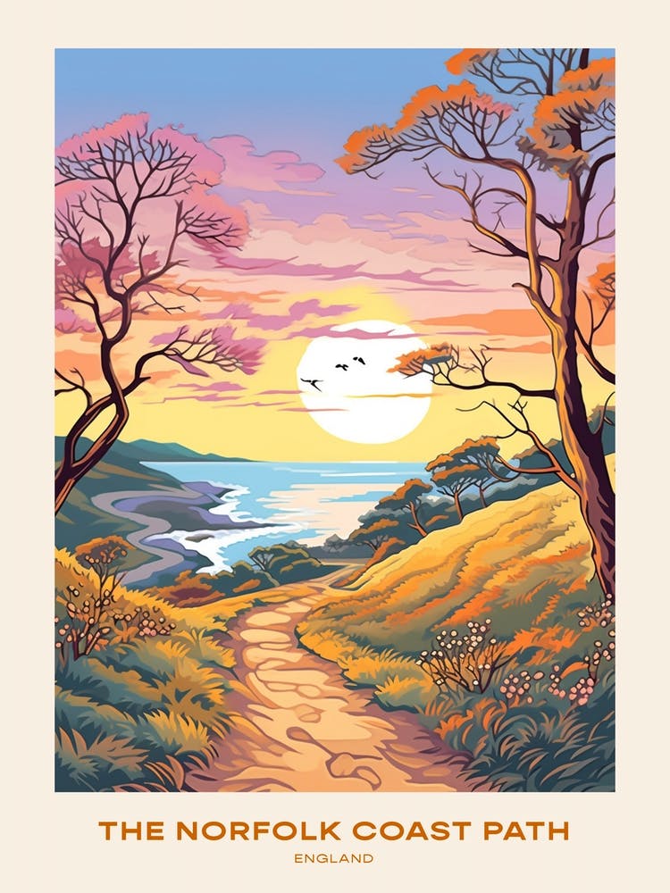 The Norfolk Coast Path England 2 Hike Poster