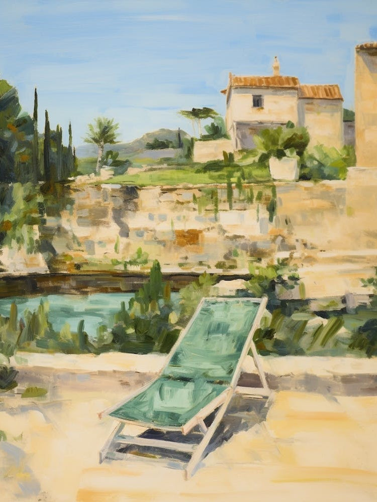 Sun Lounger By The Pool In Matera Italy