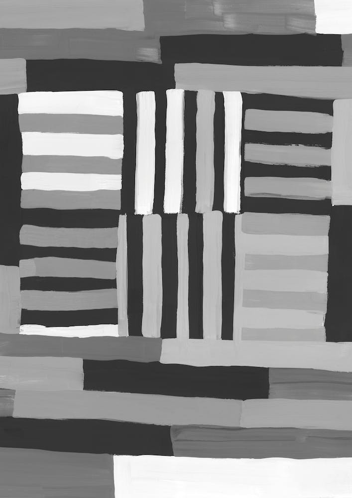 Grille de Blocs de Couleurs Peinte En Noir Et Blanc