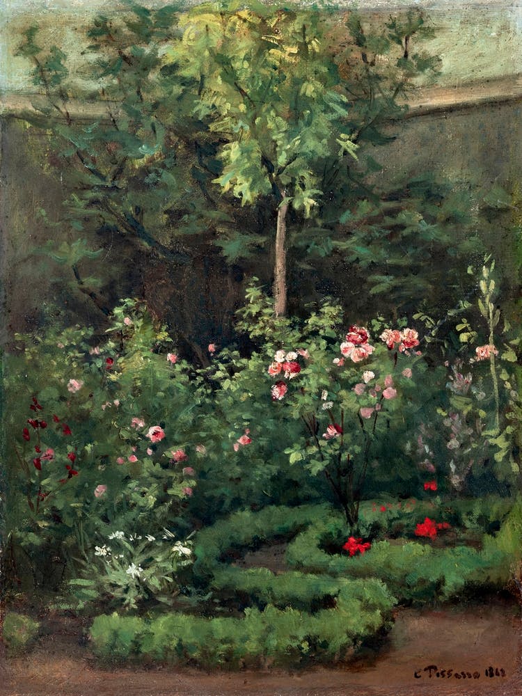 A Rose Garden (1862), Camille Pissarro