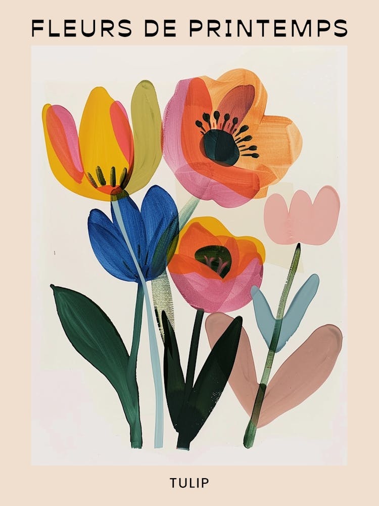 Spring Floral French Poster  Tulip 1