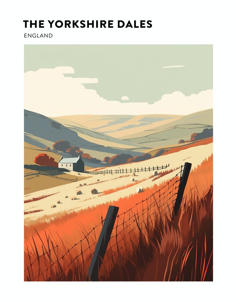 The Yorkshire Dales England 2 Hiking Trail Landscape Poster