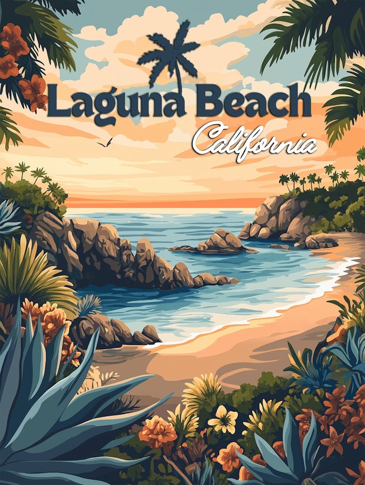 Retro Laguna Beach California - Orange County Coastal