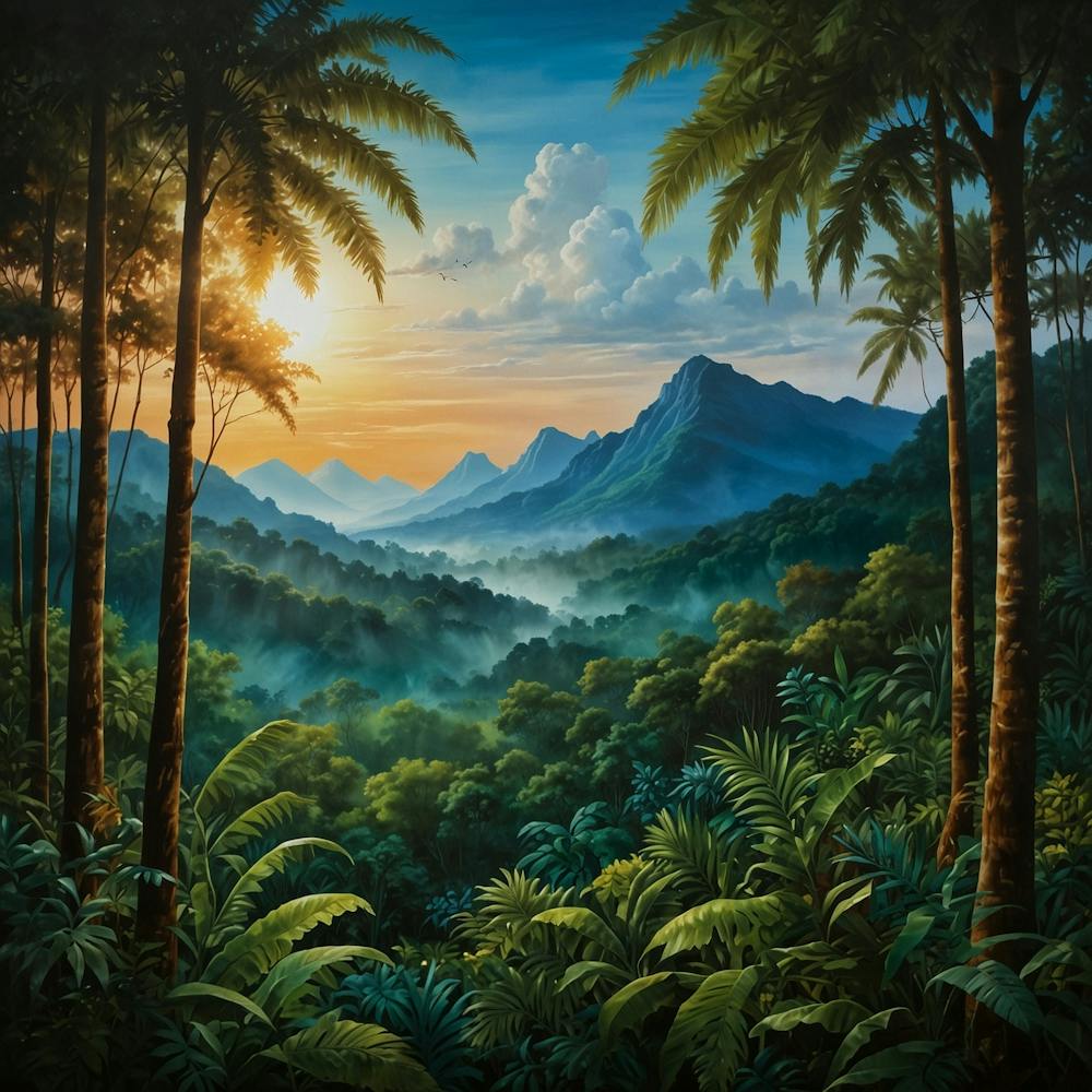 Sunset In The Jungle