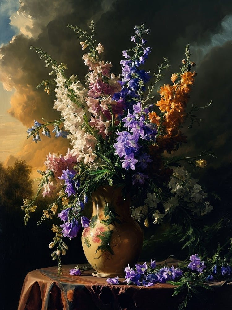 Baroque Floral Still Life Larkspur 4