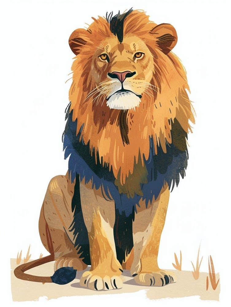 Barbary Lion Symbolic Imagery Clipart 6