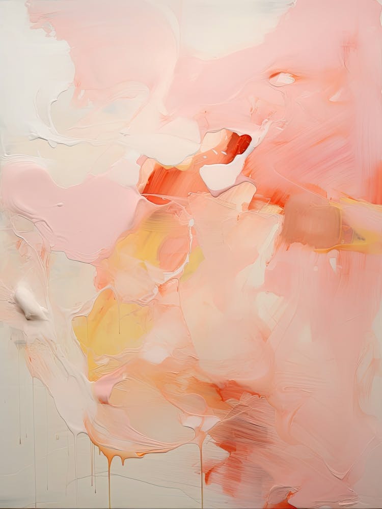 Pink And Orange, Abstract Raw Painting 0