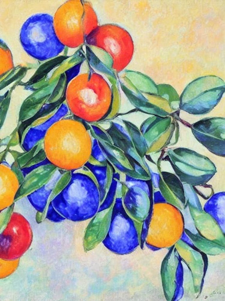 Kumquat Vintage Sketch Fruit