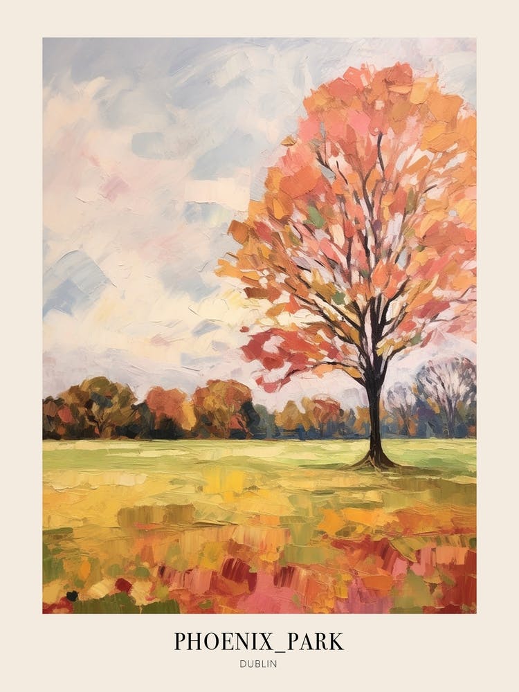 Autumn City Park Painting Phoenix Park Dublin 2 Poster