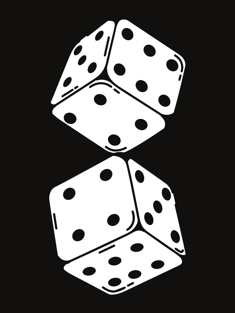 Black And White Dice Art