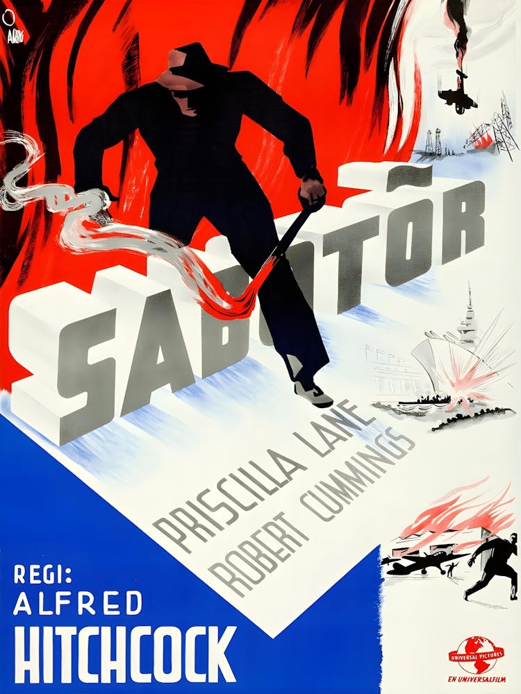 Alfred Hitchcock Saboteur, Schwedisches Plakat