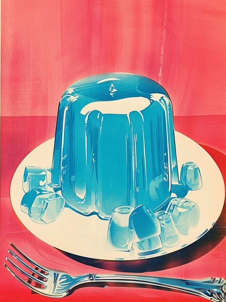 Retro Blue Jelly Vintage Cookbook Inspired 2