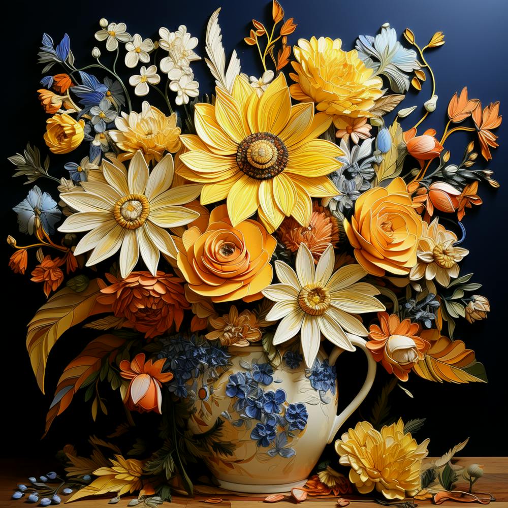 Dreamy Vase Painting Life With Modern Flowers