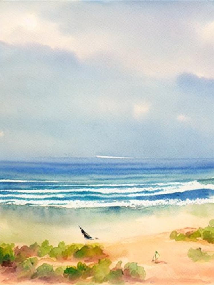 Patnem Beach 2, Goa, India Watercolour