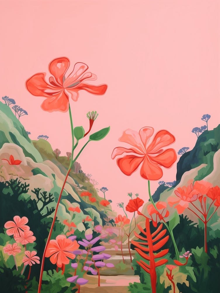 Boho Wildflower Painting Wild Geranium 1