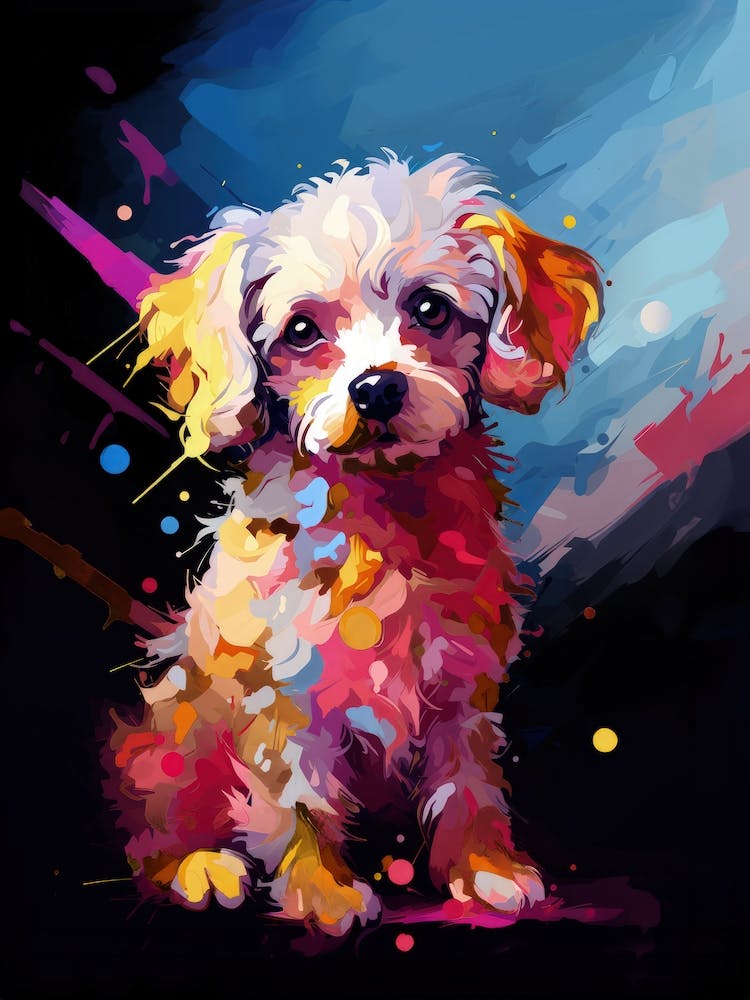 Cute Dog color splash painting