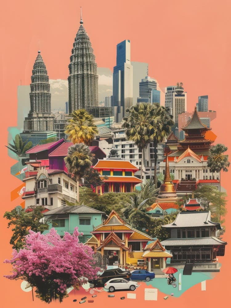 Bangkok   Retro Collage Style 4