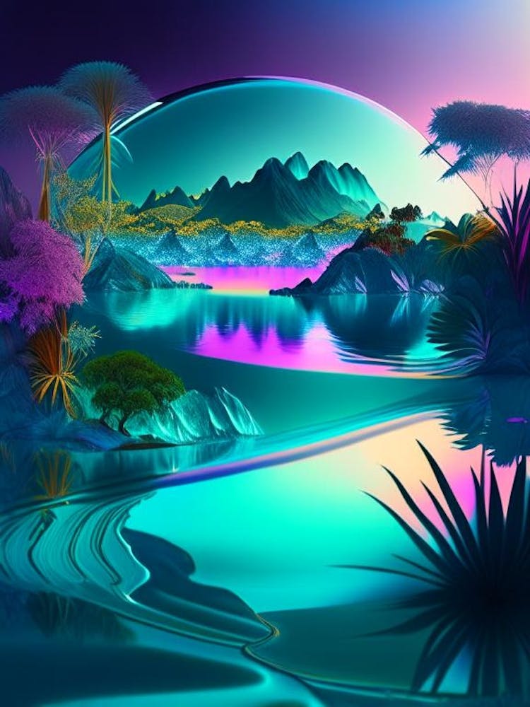 Lagoon, Landscapes, Waterscape Holographic 1