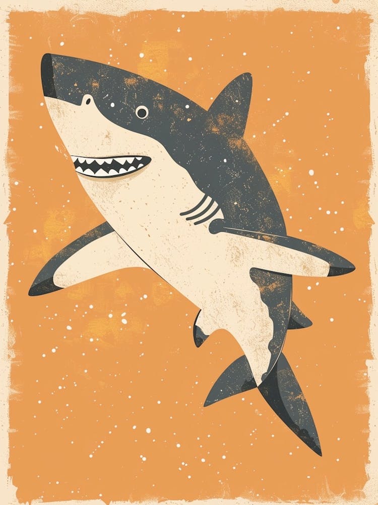 Friendly Shark Orange Background