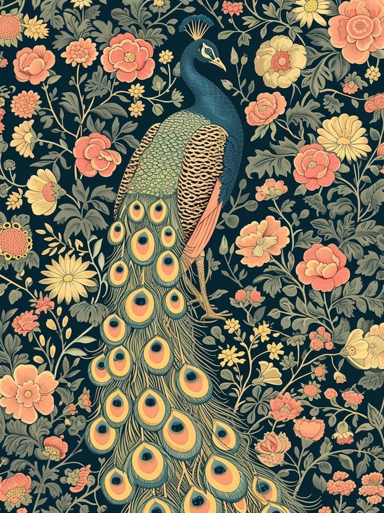 Vintage Pink & Blue Sepia Wallpaper Inspired