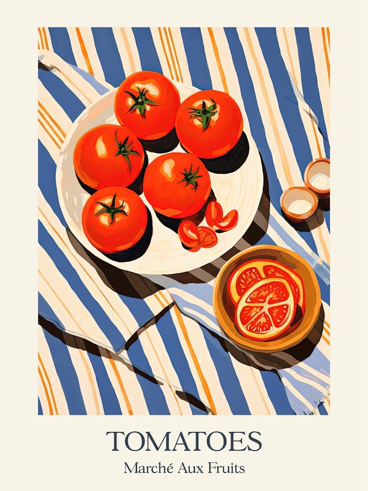 Marche Aux Fruits Tomaten Frucht Sommer Illustration 3