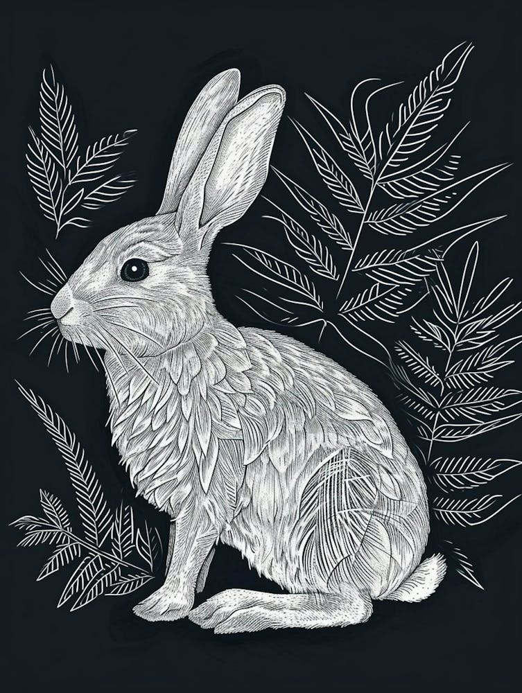 Havana Rabbit Minimalist Illustration 3