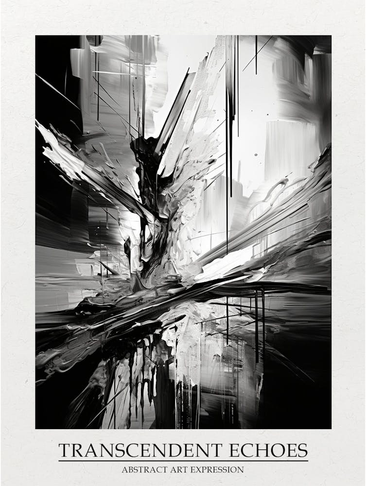 Transcendent Echoes Abstract Black And White 3 Poster