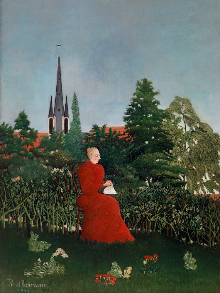 Portrait Of A Woman In A Landscape, Henri Rousseau