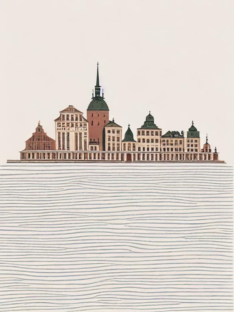 Gamla Stan (Vieille Ville) Stockholm Illustration de Monument Bohème