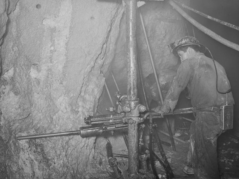 Gold Miner Operating Pneumatic Drill At Mogollon, New Mexico By Russell Lee