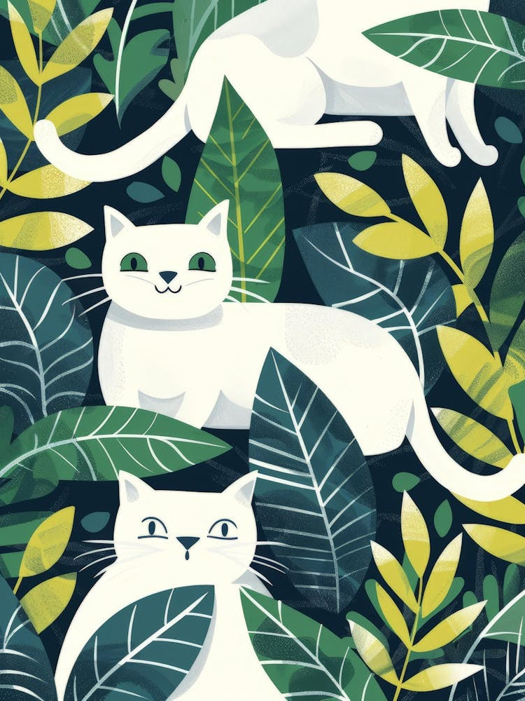 White Cats In The Jungle