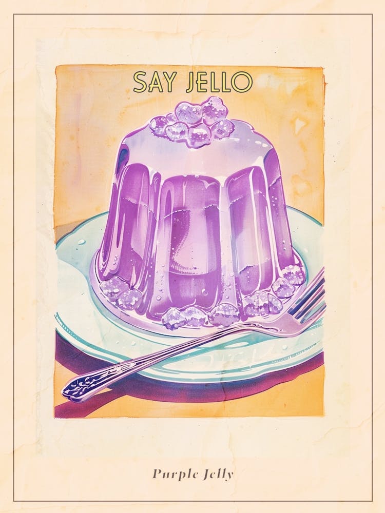 Gelée violette - Illustration vintage de livre de cuisine 3 - Affiche