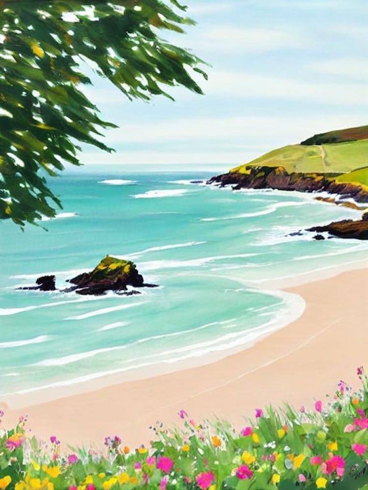 Porthmeor Beach, Cornwall Contemporary Illustration 3 