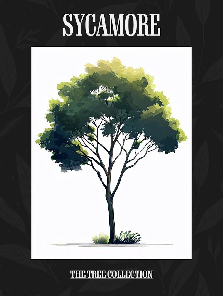 Sycamore Tree Pixel Illustration 2 Poster