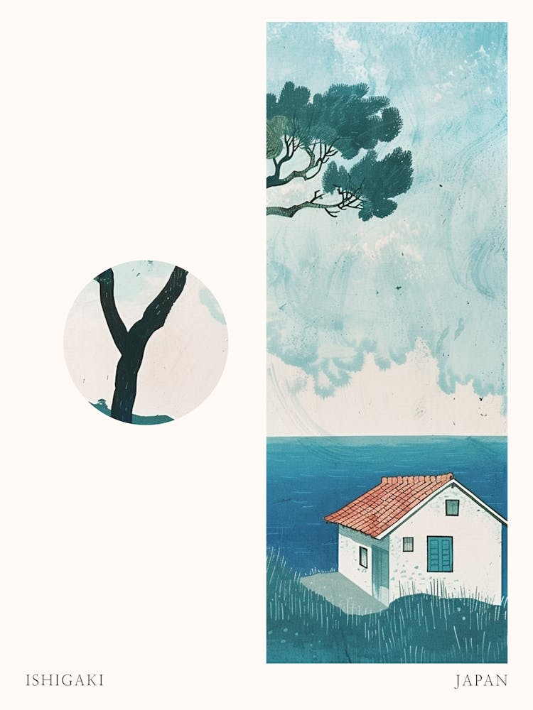 Ishigaki Japan 4 Cut Out Travel Poster