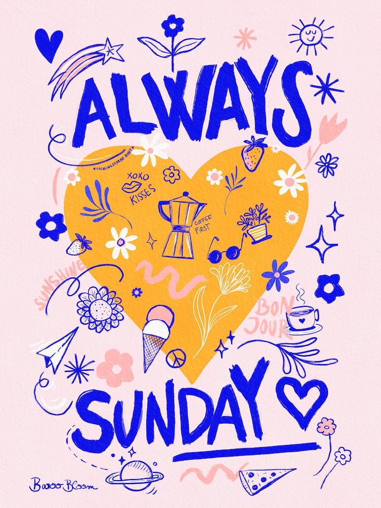 Maximalist Pink Blue - Always Sunday