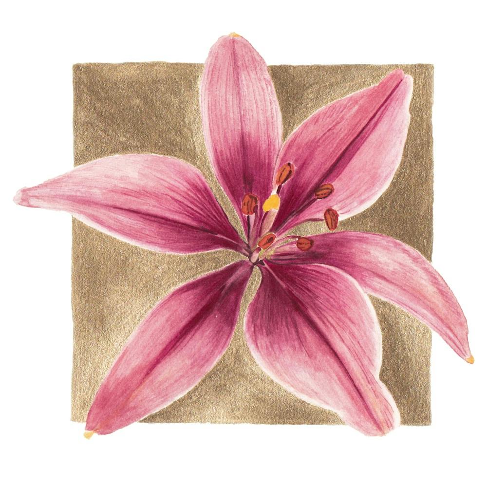 Pink Lily Gold Frame