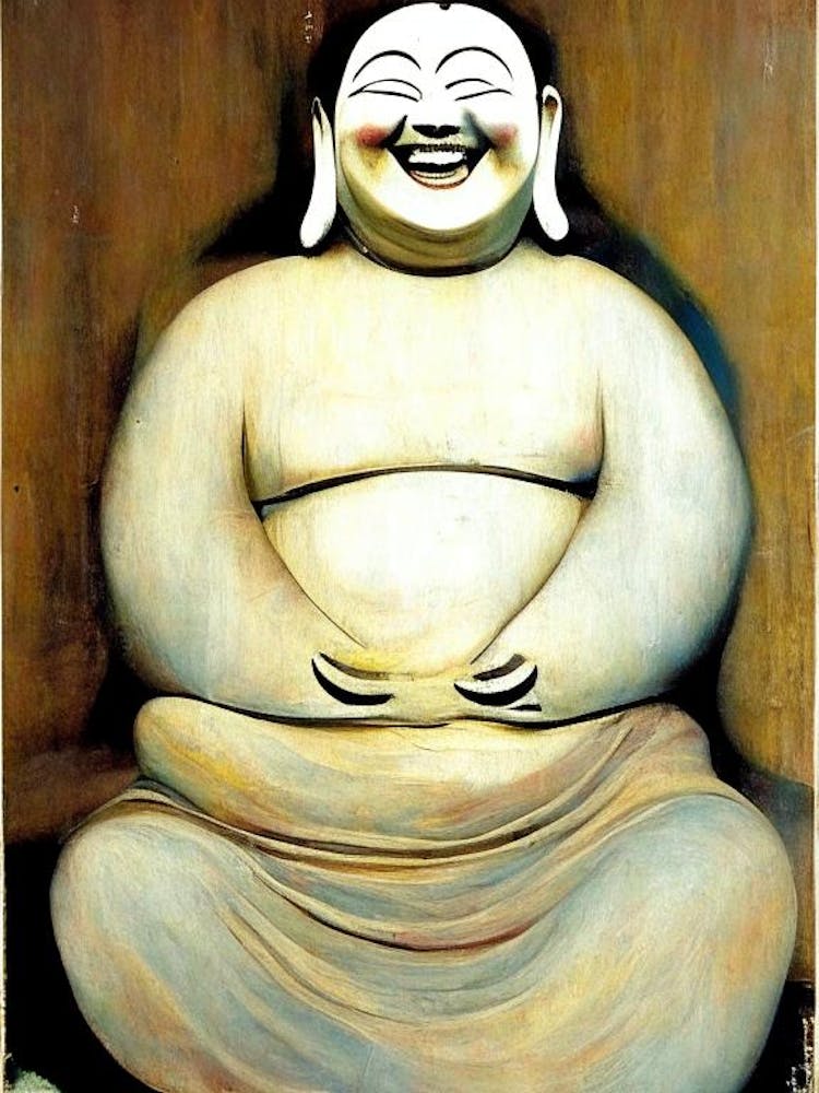 Laughing Buddha 2, Symbol Abstract Painting