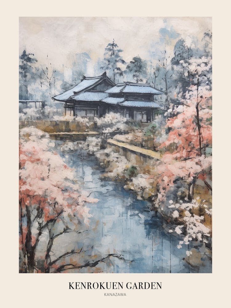 Winter City Park Poster Kenrokuen Garden Kanazawa Japan 3