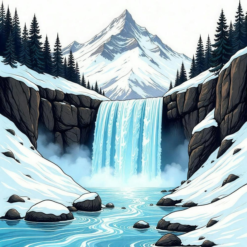 Waterfall In Winter