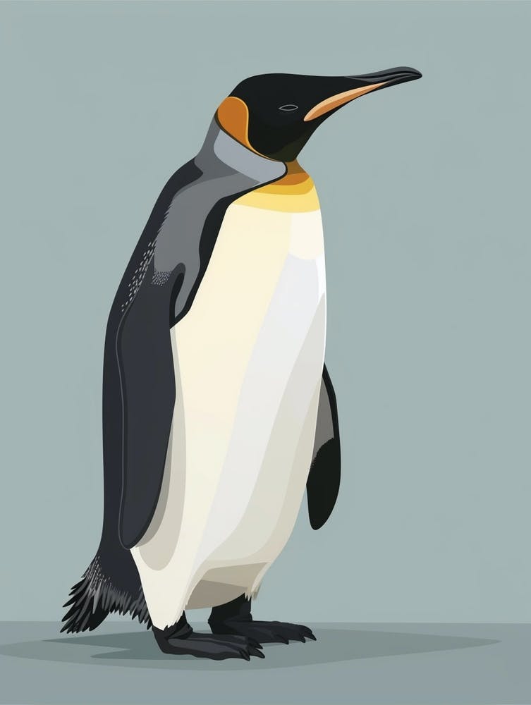 King Penguin Petermann Island Minimalist Illustration 3