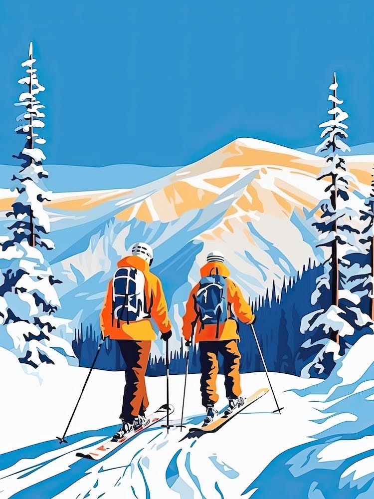 Sun Peaks Resort   British Columbia Canada, Ski Resort Illustration 0