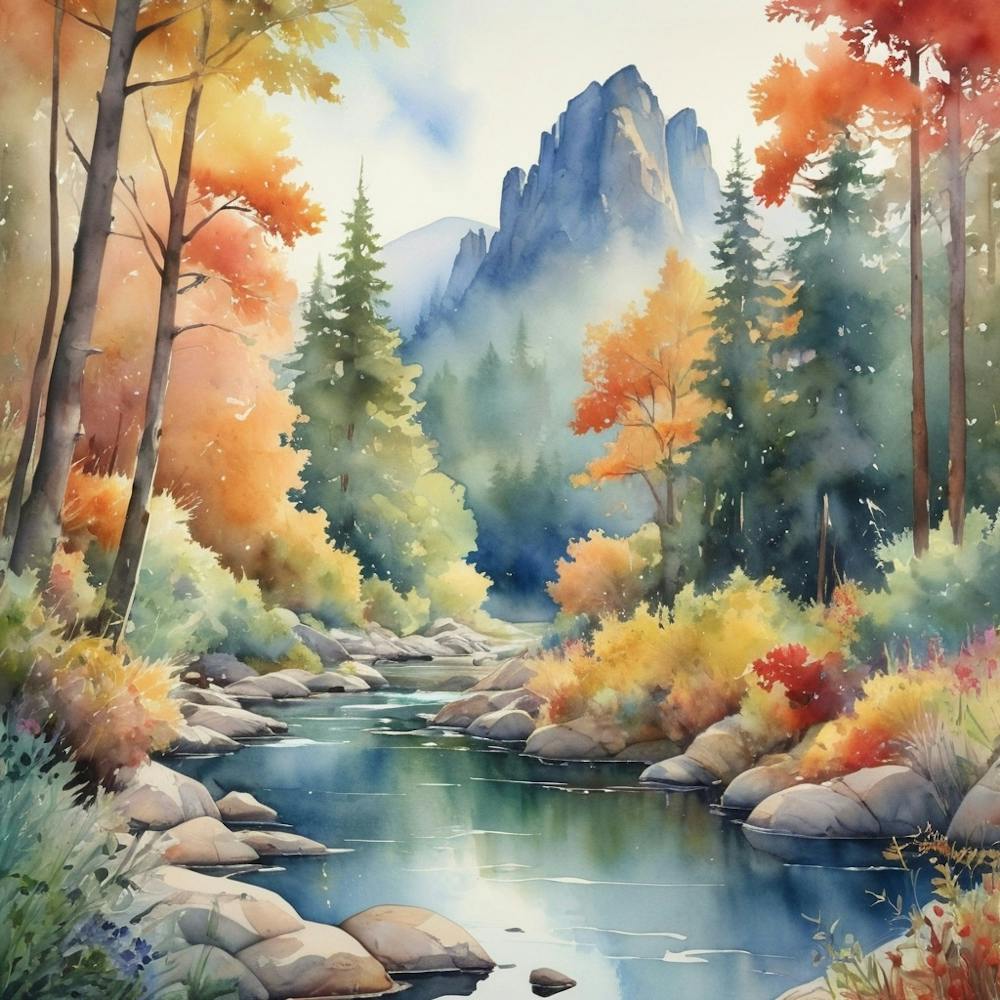 Yosemite River Painting